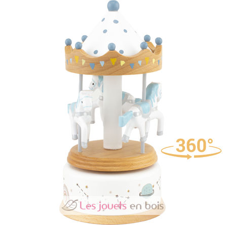 Little Musical Box Horse Carousel blue white UL4129 Ulysse 2