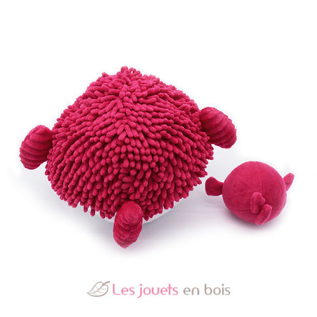 Plush Ptipotos Blowfish mom and baby red DE74701 Les Déglingos 5