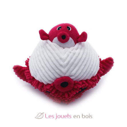 Plush Ptipotos Blowfish mom and baby red DE74701 Les Déglingos 4