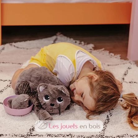Cat plush toy mother and her grey baby DE74801 Les Déglingos 4