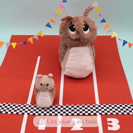 Snail plush toy mother and her brown baby DE75302 Les Déglingos 4