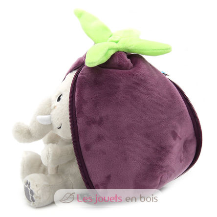 Flipetz Plush toy Elephant Eggplant DE-80103 Les Déglingos 3