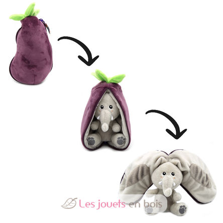 Flipetz Plush toy Elephant Eggplant DE-80103 Les Déglingos 2