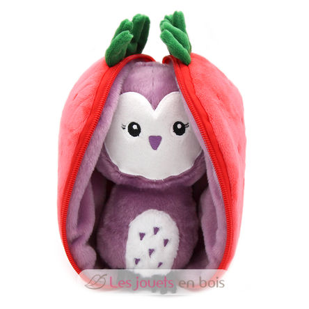 Flipetz Plush toy Owl Strawberry DE-80104 Les Déglingos 1