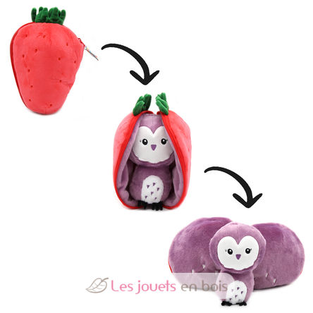 Flipetz Plush toy Owl Strawberry DE-80104 Les Déglingos 2