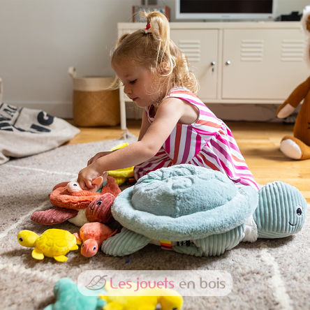 Giant turtle plush toy mother and her baby DE73602 Les Déglingos 3