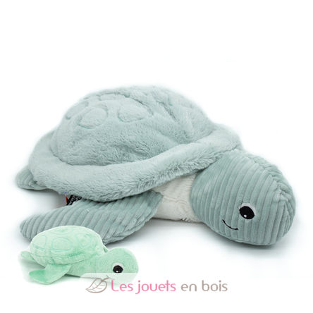 Giant turtle plush toy mother and her baby DE73602 Les Déglingos 1