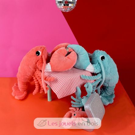 Lobster plush toy mother and her coral baby DE75601 Les Déglingos 2