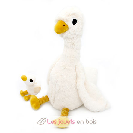 Goose plush toy mother and her white baby DE76000 Les Déglingos 1
