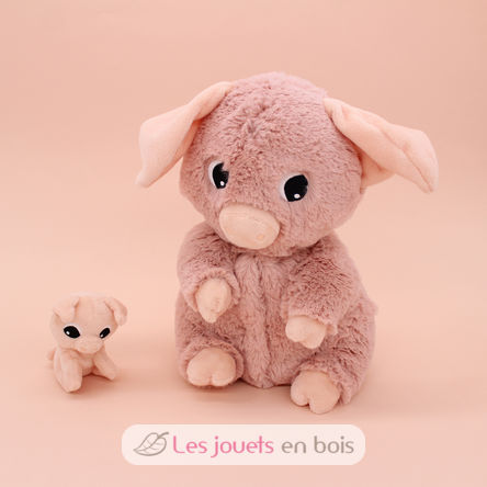 Pig plush toy mother and her pink baby DE76020 Les Déglingos 3