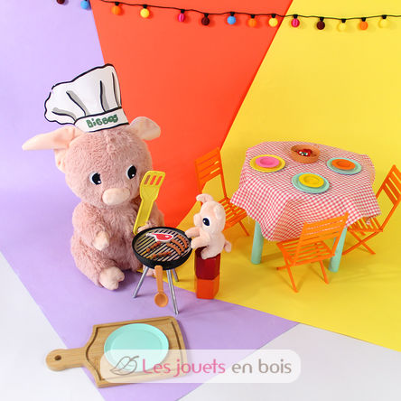 Pig plush toy mother and her pink baby DE76020 Les Déglingos 4