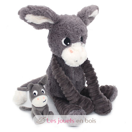 Donkey plush toy mother and her grey baby DE76030 Les Déglingos 1