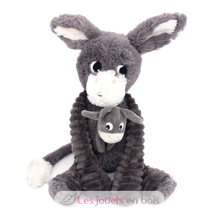 Donkey plush toy mother and her grey baby DE76030 Les Déglingos 3