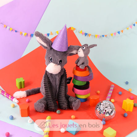 Donkey plush toy mother and her grey baby DE76030 Les Déglingos 7