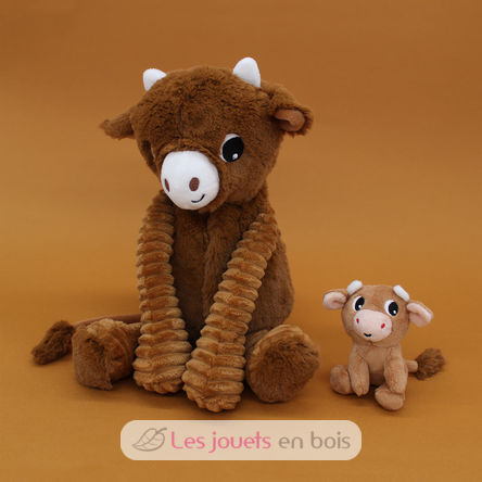 Cow plush toy mother and her brown baby DE76050 Les Déglingos 3