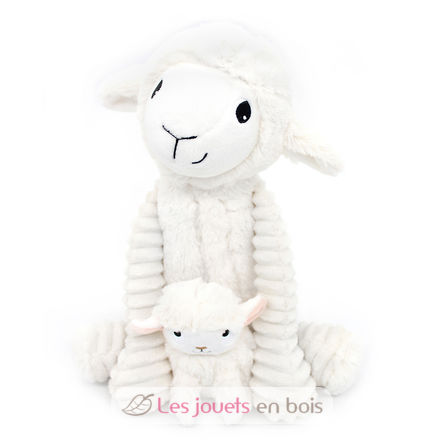 Sheep plush toy mother and her white baby DE76060 Les Déglingos 1