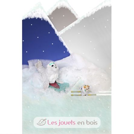 Sealion plush toy mother and her baby grey DE76100 Les Déglingos 7