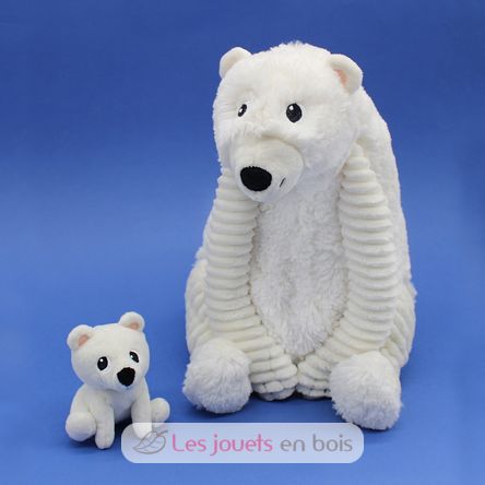 Polar bear plush toy mother and her white baby DE76110 Les Déglingos 4