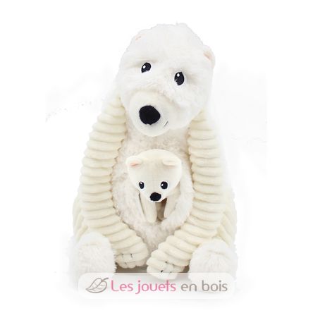 Polar bear plush toy mother and her white baby DE76110 Les Déglingos 3