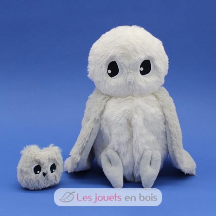 Polar owl plush toy mother and her baby DE76120 Les Déglingos 3