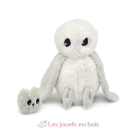 Polar owl plush toy mother and her baby DE76120 Les Déglingos 1