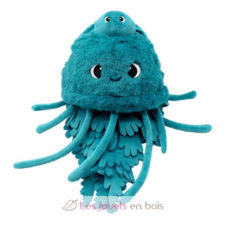Jellyfish plush toy mother and her blue baby DE75900 Les Déglingos 6
