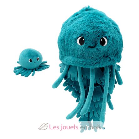 Jellyfish plush toy mother and her blue baby DE75900 Les Déglingos 1