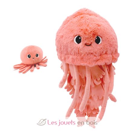 Jellyfish plush toy mother and her coral baby DE75901 Les Déglingos 1