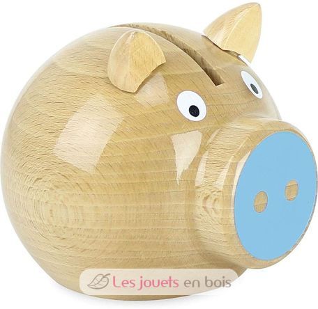 blue pig money box V5129B Vilac 1