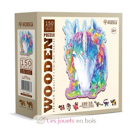 Wooden puzzle Stylish Unicorn 150 pcs WC-HE-0177-M Wooden City 2