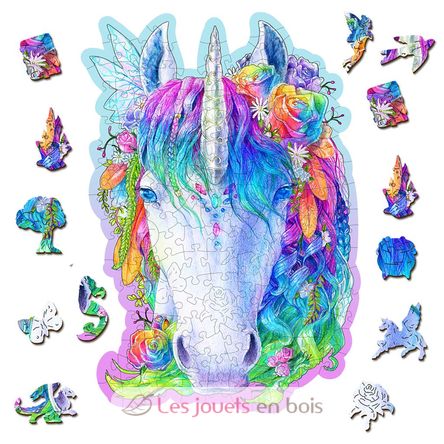 Wooden puzzle Stylish Unicorn 150 pcs WC-HE-0177-M Wooden City 1