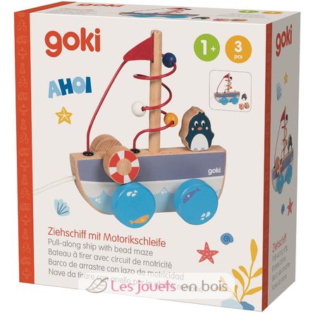 Pull-along ship with bead maze GK54849 Goki 3