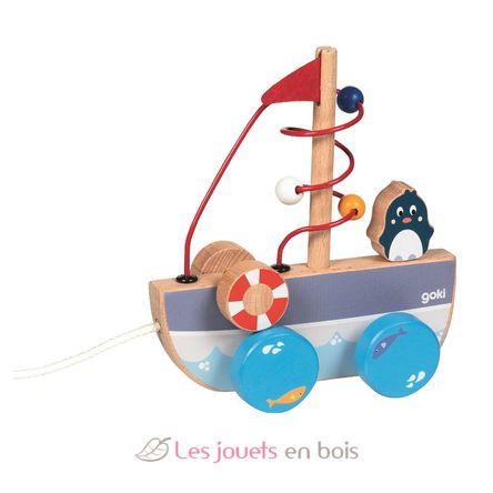 Pull-along ship with bead maze GK54849 Goki 1