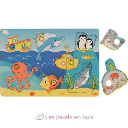 Puzzle with hidden images - Sea animals GK57307 Goki 1
