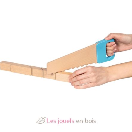 Wooden saw and building blocks with Velcro GK58377 Goki 2