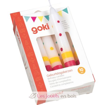 Set of 10 birthday candles GK60855 Goki 1