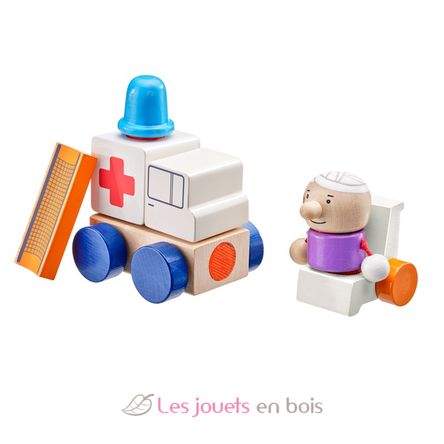 Wooden ambulance, with velcro 7 pcs SE62081 Selecta 1