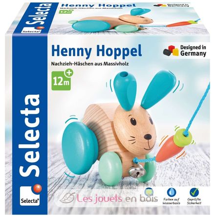 Henny Hoppel pull along wooden bunny SE62100 Selecta 2
