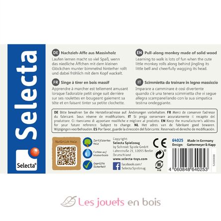 Pull-along monkey SE64025 Selecta 3
