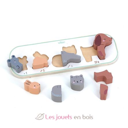 Interlocking puzzle - Counting animals V7118 Vilac 5