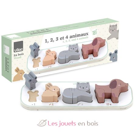 Interlocking puzzle - Counting animals V7118 Vilac 8