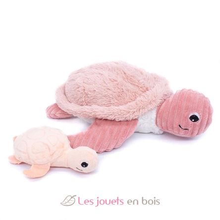 Plush Ptipotos tortoise mom baby pink DE73501 Les Déglingos 3