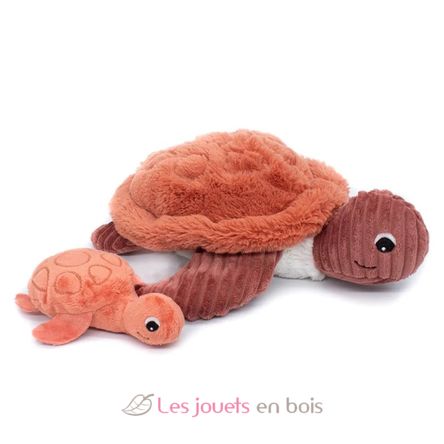 Plush Ptipotos tortoise mom baby terracotta DE73502 Les Déglingos 3