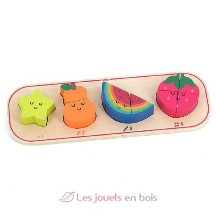 Interlocking puzzle - Counting fruits V7424 Vilac 1