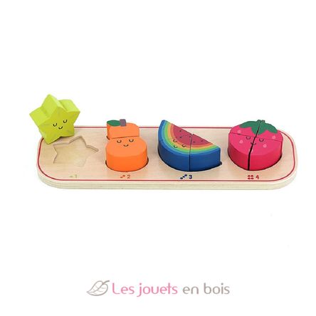 Interlocking puzzle - Counting fruits V7424 Vilac 2