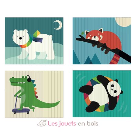 4D Animals Puzzle Trubble V7427 Vilac 10