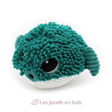 Plush Ptipotos Blowfish mom and baby green DE74700 Les Déglingos 3