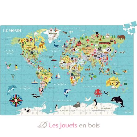 Puzzle Map of World Ingela P. Arrhenius V7619 Vilac 2