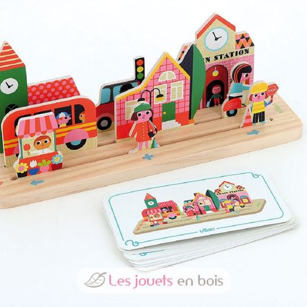 The City wooden logic game V7627 Vilac 4