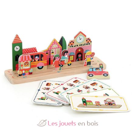 The City wooden logic game V7627 Vilac 1